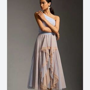 Elegant Light Blue Nude Skirt